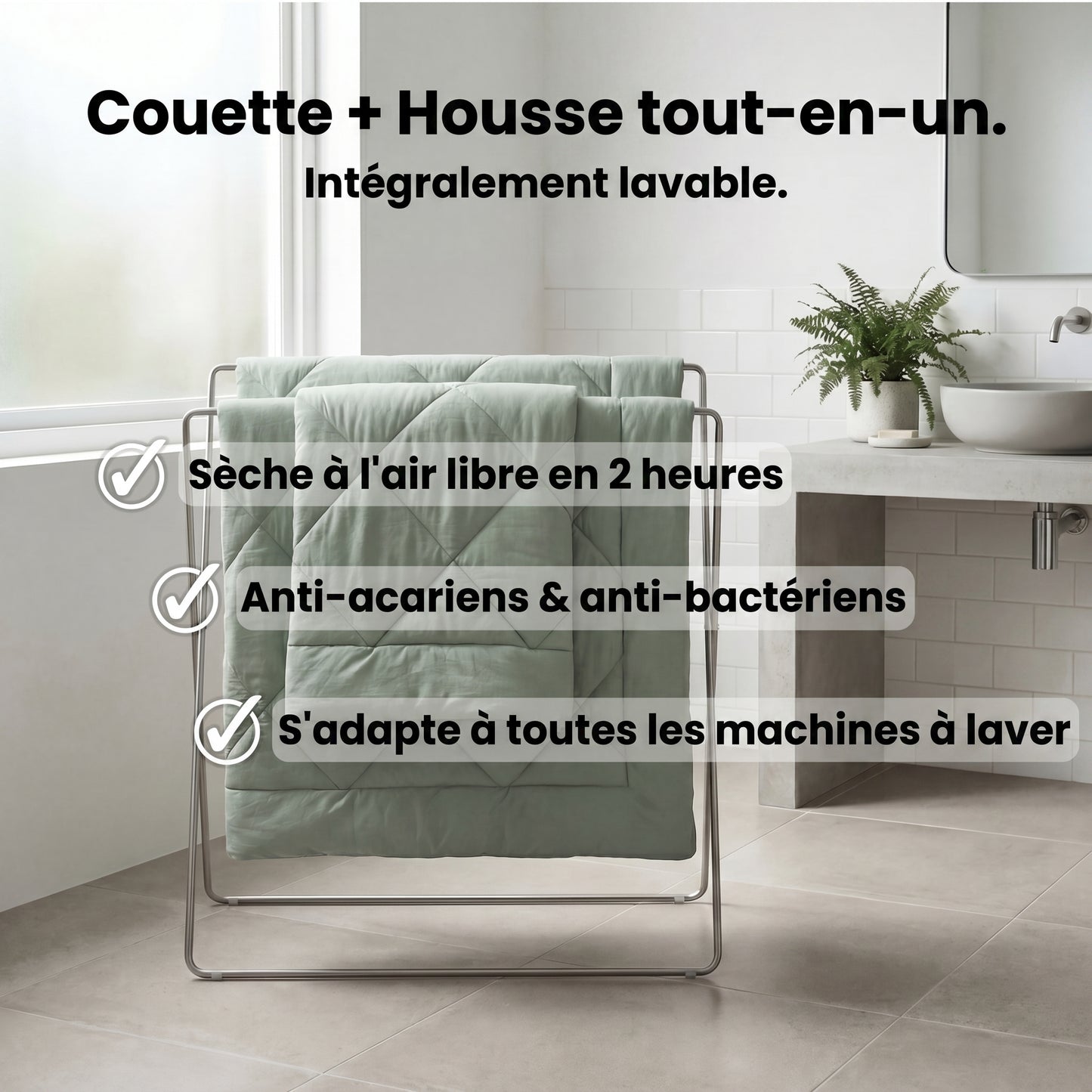 VitaSleep® – La couette 2 en 1 à séchage rapide qui élimine le besoin de housse.