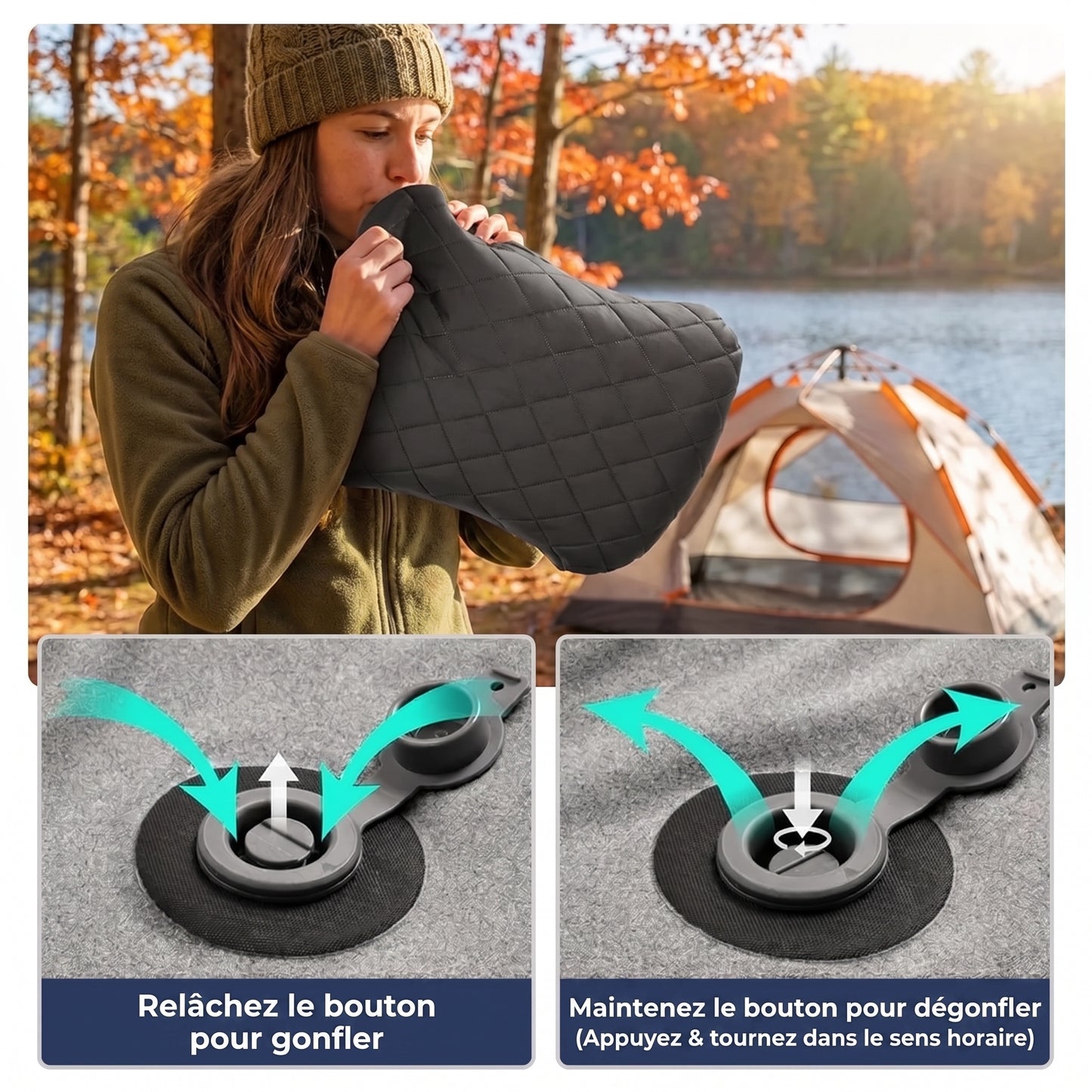 Oreiller de camping ultraléger