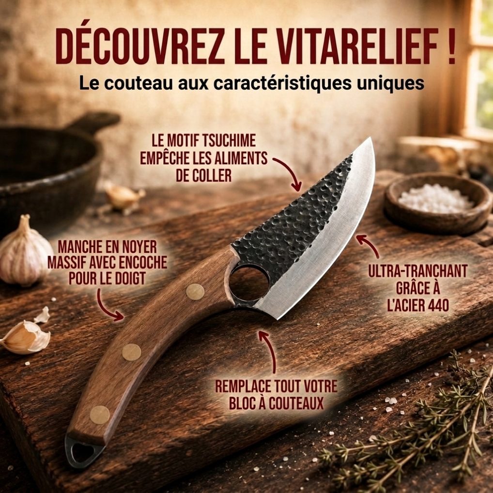 VitaRelief™ - Couteau de Boucher Japonais