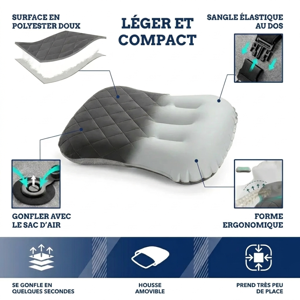 Oreiller de camping ultraléger